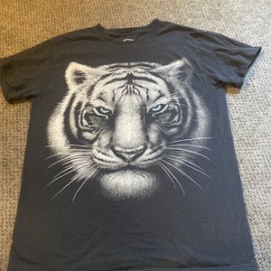Black Cotton Lion Shirt Size Small
